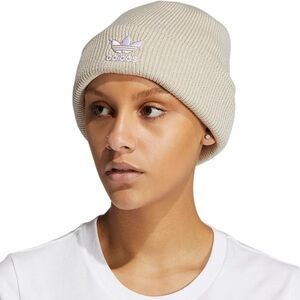 Women’s Adidas Beige Ribbed Knit Beanie